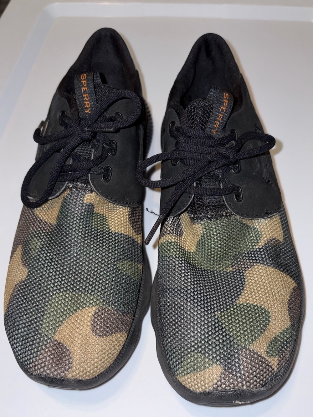Sperry Men’s Camouflage Boat Shoes - Black/Green/Tan